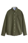 Next Langarmhemd Oxfordhemd Dunkelgrün/Khaki
