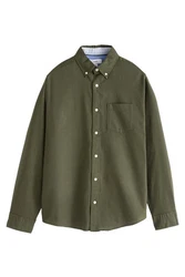 Next Langarmhemd Oxfordhemd Dunkelgrün/Khaki