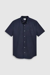 Next Kurzarmhemd Oxford-Hemd Dunkelblau/Hellblau/Blau