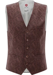 CG Club of Gents Anzugweste CG Plum Lila/Dunkelrot/Bordeaux/Rot/Braun