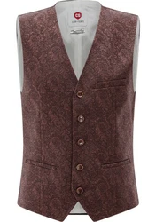 CG Club of Gents Anzugweste CG Plum Lila/Dunkelrot/Bordeaux/Rot/Braun