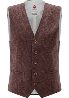 CG Club of Gents Anzugweste CG Plum Lila/Dunkelrot/Bordeaux/Rot/Braun