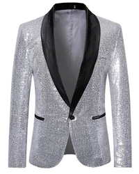 Allthemen Sakko Anzugjacke Comfort Fit Silber/Grau
