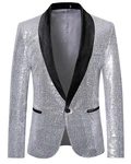 Allthemen Sakko Anzugjacke Comfort Fit Silber/Grau