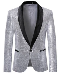 Allthemen Sakko Anzugjacke Comfort Fit Silber/Grau
