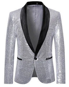 Allthemen Sakko Anzugjacke Comfort Fit Silber/Grau