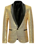 Allthemen Sakko Anzugjacke Comfort Fit Gold/Silber