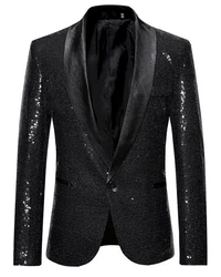 Allthemen Sakko Anzugjacke Comfort Fit Schwarz/Silber/Grau/Dunkelgrau