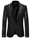 Allthemen Sakko Anzugjacke Comfort Fit Schwarz/Silber/Grau/Dunkelgrau