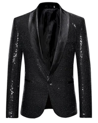 Allthemen Sakko Anzugjacke Comfort Fit Schwarz/Silber/Grau/Dunkelgrau