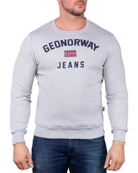 Geo Norway Rundhalspullover Herren Sweatshirt Style bagassier Blended Grey