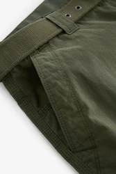 Next Lange Cargo-Shorts mit Gürtel Dunkelgrün/Khaki/Grün