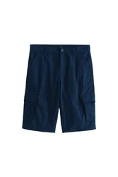 Next Lange Cargo-Shorts mit Gürtel Dunkelblau/Blau