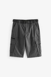 Next Lange Cargo-Shorts mit Gürtel Dunkelgrau/Grau/Khaki/Hellgrau