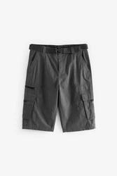 Next Lange Cargo-Shorts mit Gürtel Dunkelgrau/Grau/Khaki/Hellgrau