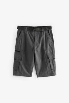 Next Lange Cargo-Shorts mit Gürtel Dunkelgrau/Grau/Khaki/Hellgrau Next Lange Cargo-Shorts mit Gürtel Dunkelgrau/Grau/Khaki/Hellgrau