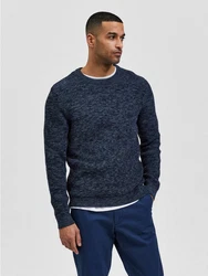 SELECTED HOMME Pullover Vince Dunkelblau/Hellblau/Blau