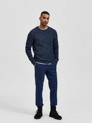 SELECTED HOMME Pullover Vince Dunkelblau/Hellblau/Blau