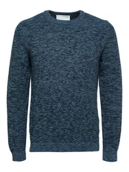 SELECTED HOMME Pullover Vince Dunkelblau/Hellblau/Blau
