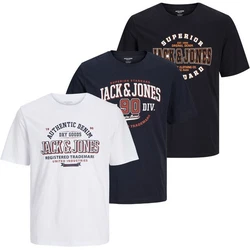 Jack & Jones T-Shirt 3er Pack Dunkelblau/Blau/Rot/Schwarz/Hellblau