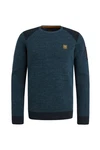 PME LEGEND Strickpullover R-neck cotton rib melee knit Hellblau/Dunkelblau/Blau/Dunkelgrün