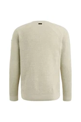 PME LEGEND Strickpullover R-neck Cotton Rib Melee Knit knochenweiß