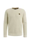 PME LEGEND Strickpullover R-neck Cotton Rib Melee Knit knochenweiß
