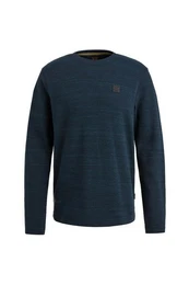 Strickpullover Long sleeve r-neck waffel melange with inject salute
