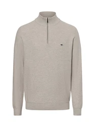 FYNCH-HATTON Strickpullover Troyer-Zip Grau/Khaki/Braun/Beige