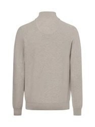 FYNCH-HATTON Strickpullover Troyer-Zip Grau/Khaki/Braun/Beige