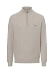 FYNCH-HATTON Strickpullover Troyer-Zip Grau/Khaki/Braun/Beige