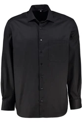 Eterna Langarmhemd Cover Shirt Comfort Fit Schwarz