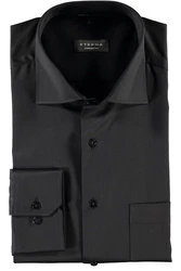 Eterna Langarmhemd Cover Shirt Comfort Fit Schwarz