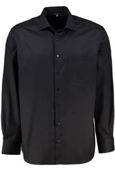 Eterna Langarmhemd Cover Shirt Comfort Fit Schwarz