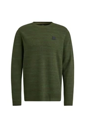 Strickpullover Long sleeve r-neck waffel melange with inject rosin