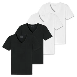Schiesser T-Shirt Herren Serie 95/5 Schwarz/Dunkelgrau/Dunkelblau/Weiß