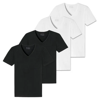 Schiesser T-Shirt Herren Serie 95/5 Schwarz/Dunkelgrau/Dunkelblau/Weiß
