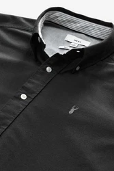 Next Langarmhemd Oxfordhemd Dunkelgrau/Schwarz/Grau