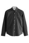 Next Langarmhemd Oxfordhemd Dunkelgrau/Schwarz/Grau