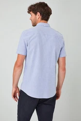Next Kurzarmhemd Oxford-Hemd Hellblau/Dunkelblau/Blau