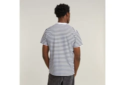 G-STAR T-Shirt 'Nifous' Blau/Hellblau/Weiß