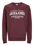 Jack & Jones Sweatshirt JJJEANS SWEAT O-NECK Dunkelrot/Rot/Bordeaux