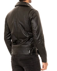 Reichstadt Bikerjacke Herren Echtleder Jacke Style RS018 Schwarz (RS018)