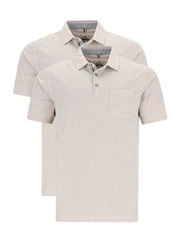 Hajo Poloshirt Stay Fresh 2er Pack Khaki/Beige/Grau/Hellgrau/Braun