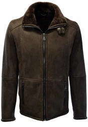 Zimmert Leather Lederjacke Nellson Herren Braun/Dunkelbraun