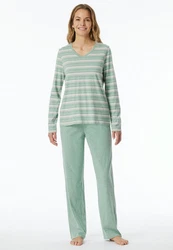 Schiesser Schlafanzug Casual Essentials (2 tlg) Grün/Hellgrün