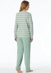 Schiesser Schlafanzug Casual Essentials (2 tlg) Grün/Hellgrün