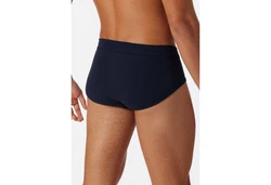 Schiesser Herren Slip Feinripp Sportslip Dunkelblau/Blau