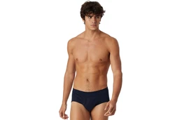 Schiesser Herren Slip Feinripp Sportslip Dunkelblau/Blau