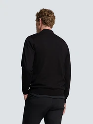 NO EXCESS Strickpullover Troyer Half Zip Schwarz/Dunkelblau